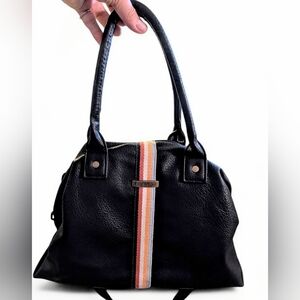 Rip Curl Black Shoulder Bag with Orange Accent
